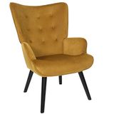 HOME DECO FACTORY, HD0365, loungestoel Giulia geel, lounge editie, meubels, zitting, bank en fauteuil, 68 x 96 x 75 cm, zithoogte 43 cm, geel