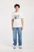 America Today T-shirt Edson Ecru Katoen Ronde hals Korte mouw Casual Heren XS