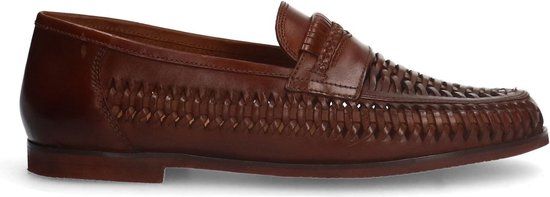 Manfield leren loafers heren cognac maat 43