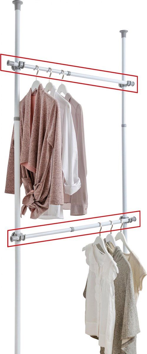 WENKO Kledingstang Herkules 75-120 Cm Rvs Wit 2 Stuks