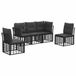 vidaXL Hoek loungeset Zwart Polyester 5-zits