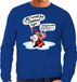 Bellatio Decorations Shoppartners Bv Kersttrui in grote maten - sweater - Zingende kerstman met gitaar - blauw - voor heren XXXXL