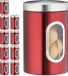 Non-branded 10x storage tin red - coffee tin - storage box - storage tin - storage jar
