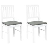 VidaXL Restaurant- & Eetkamerstoel 2 stuks Grijs/Wit Polyester/Rubberhout