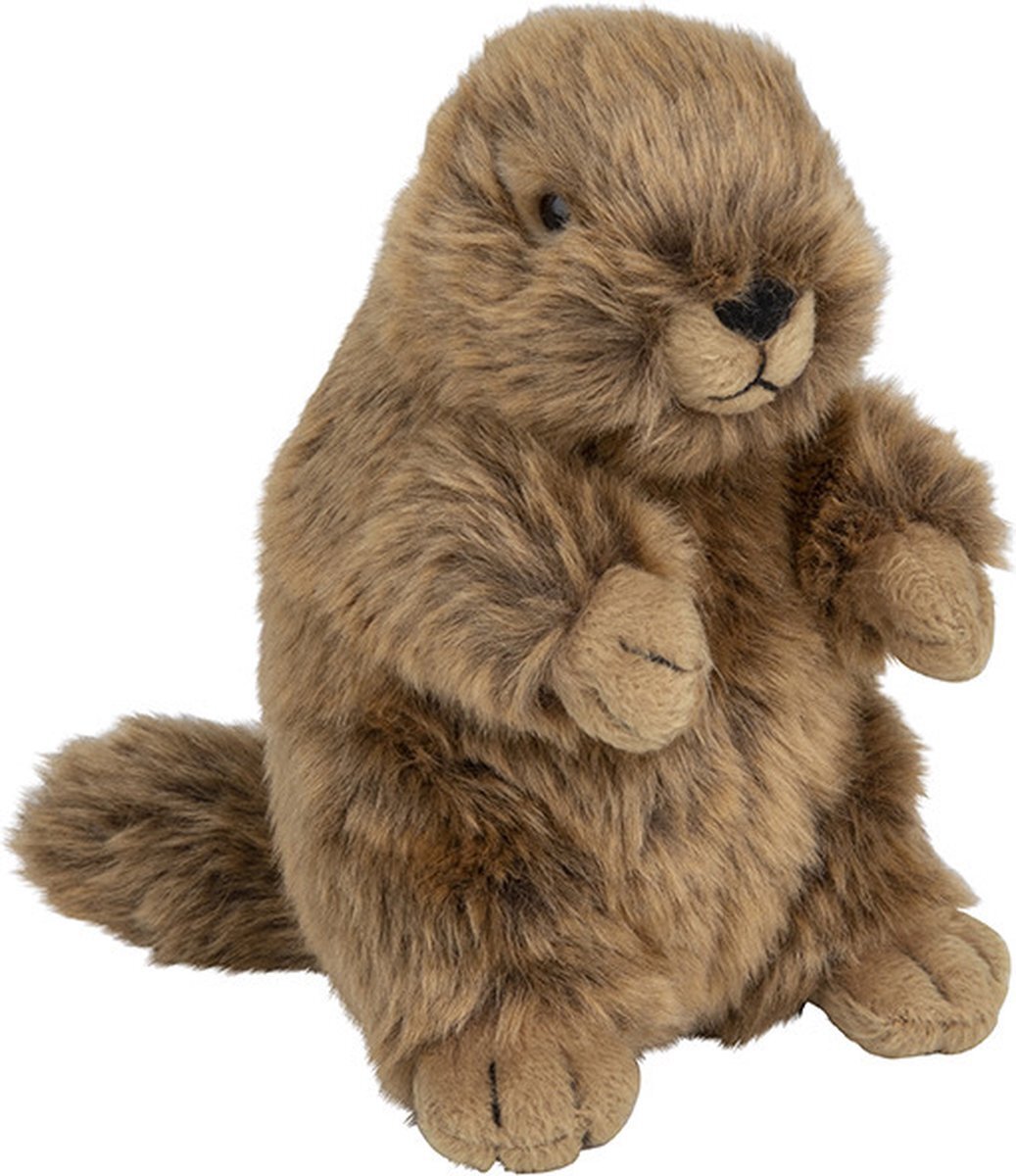 Nature Planet Pluche Berg Marmot knuffel van 18 cm - Dieren speelgoed knuffels cadeau - Knuffeldieren/beesten