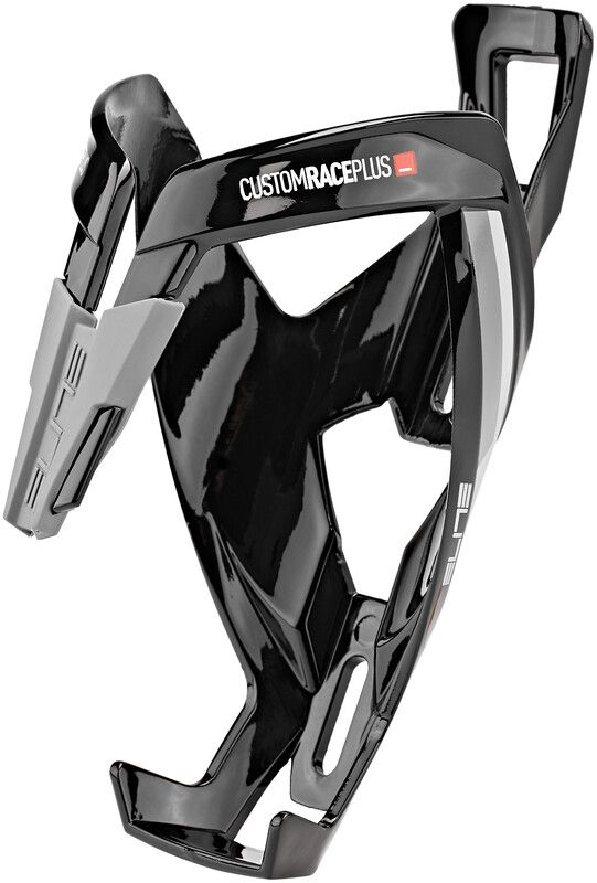 Elite Custom Race Plus Bidonhouder - black glossy/white graphic