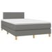 vidaXL Lit boxspring avec matelas, gris foncé, 120x190 cm, rembourré