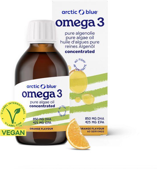 Arctic Blue - Omega 3 Algenolie - Sinaasappel - 850 mg DHA + 425 mg EPA - 150 ml