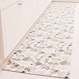 PETTI Artigiani Italiani - Tapijt voor keuken, loper voor de keuken, antislip en wasbaar, 52 x 280 cm, design harten, grijs, 100% Made in Italy