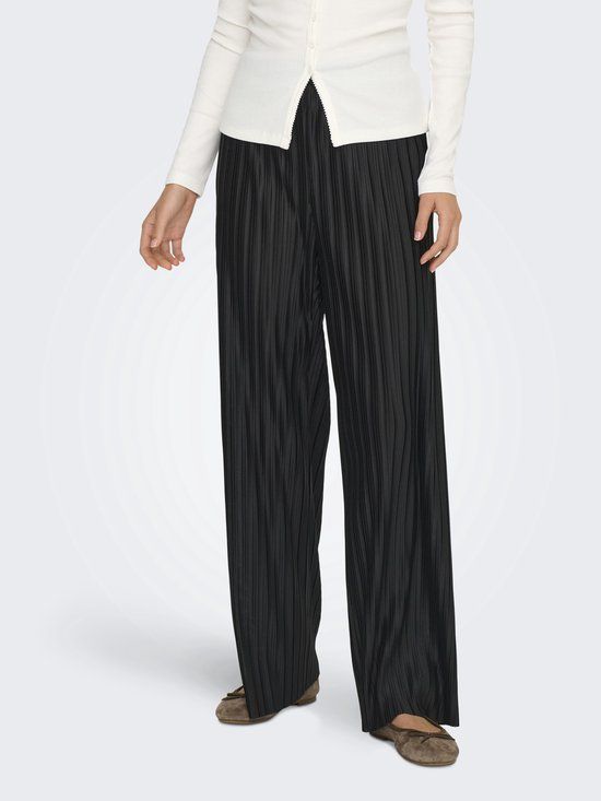 ONLY ONLBISA STRAIGHT PULL UP PANT WVN Legging Zwart Polyester XL