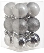 Cosy&Trendy Kerstballen Ã˜ 6 cm - Zilver assorti - Set-12