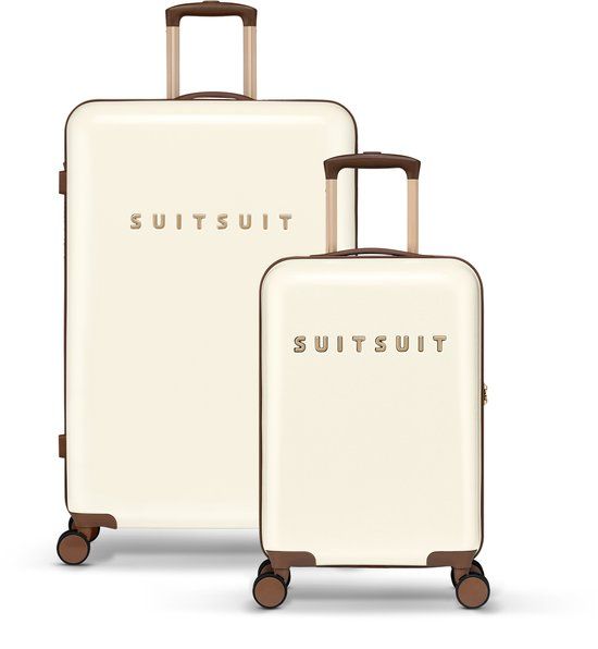 SUITSUIT Fab Seventies Kofferset 2 delig - Antique White - Reiskoffer set - Hardcase - 127 l - 76 cm