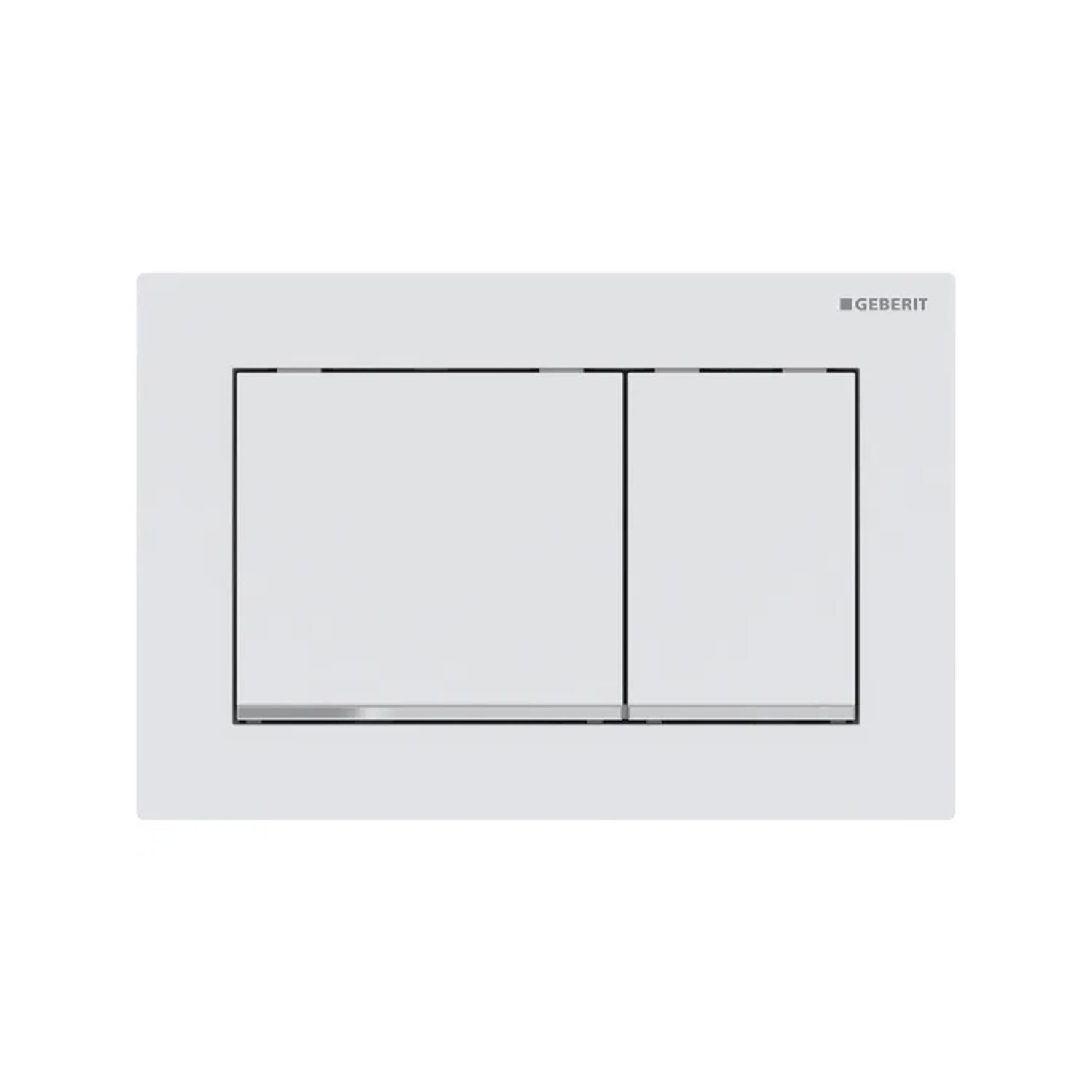 Geberit Omega 30 - Drukplaat - 2-toets - Glansverchroomde designstroken - Mat wit
