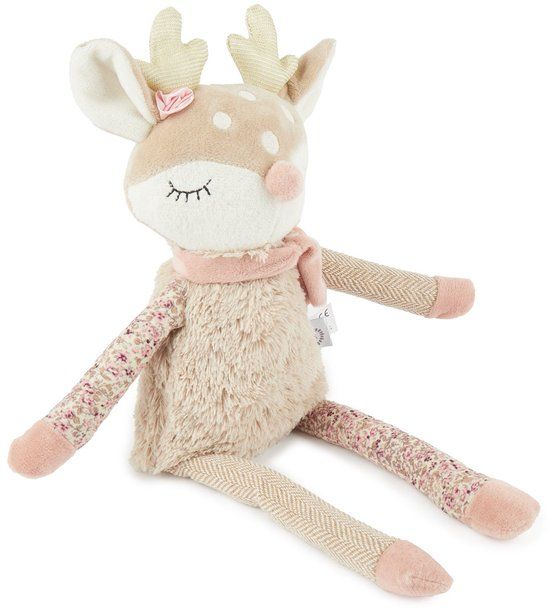 Bieco Hertenknuffel Roze/Zand