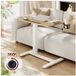 VASAGLE table d'appoint avec roulettes, table debout mobile, plateau de table de 70 x 40 cm, avec roulettes, 2 porte-gobelets, fente