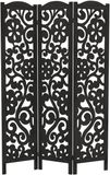 ML-Design Yokohama-kamerscherm, 3-delig, van hout, 172 x 121 cm, zwart, opvouwbaar kamerscherm, scheidingswand voor binnenshuis