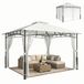 StarTech Tuinpaviljoen - 3 x 3,6 meter - Met muggengaas - Dubbel dak - Waterdicht - Metalen frame met poedercoating - Zwart