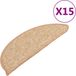vidaXL - Tapis d'escalier - 15 pièces - 56x17x3 cm - brun clair - demi-rond