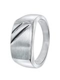 Lucardi Heren Zegelring - Ring - Echt Zilver - Zilverkleurig