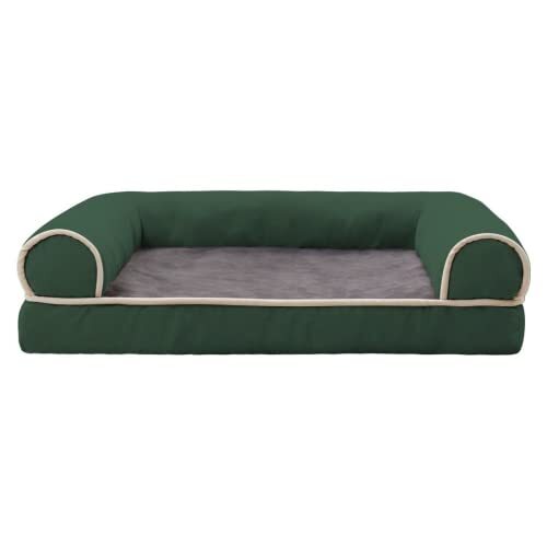 RICHRAIN Pet Chat hondenbank voor kleine middelgrote en zeer grote honden, warm, dik en zacht, voor huisdieren, badstof, kennel, voor katten CF3020 (XL (100 x 60 cm), groen)