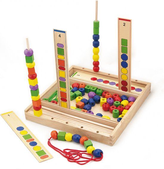 Viga Toys - Kralenspel - Kleur & Vorm Volgorde - Hout - 3+ jaar