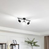 Lindby - Buitenspot - 3 Lichtpunten - IJzer, Kunststof, Glas - Zwart Mat