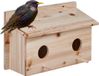 Relaxdays nestkast spreeuwen - hout - 2 invliegopeningen 5 cm - zitstokken - hangend