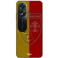 Oppo A38 hoesje RCL LENS Logo geel en rode achtergrond Maniacase