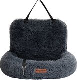 By Cee Cee Autostoel Hond Deluxe Achterbank - Hondenmand Auto Met Veiligheidsriempje - Automand Hond - Hondenstoel - Grote Hond - Donkergrijs - Maat M - Bink