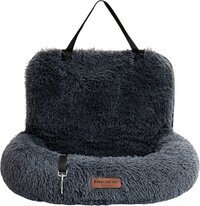 By Cee Cee Autostoel Hond Deluxe Achterbank - Hondenmand Auto Met Veiligheidsriempje - Automand Hond - Hondenstoel - Grote Hond - Donkergrijs - Maat M - Bink