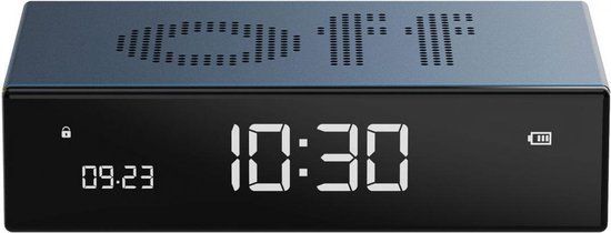Lexon Premium Flip wekker - digitaal - oplaadbaar - Donker Blauw