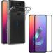 Phonillico Asus Coque voor Asus ZENFONE 6 ZS630KL + glas hardende zwarte rand - ultradunne zachte siliconen bescherming glasfolie bescherming [Phonillico ®]