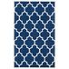 SAFAVIEH Chatham Collection CHT733 tapijt, rechthoekig, handgetuft, voor woonkamer, slaapkamer, elk interieur, donkerblauw/ivoorkleurig, 91 x 152 cm