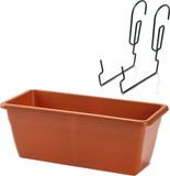 Forte Plastics Hanging Railing Planter - Terracotta - 40x18x15cm - Set of 3