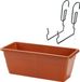 Forte Plastics Hanging Railing Planter - Terracotta - 40x18x15cm - Set of 3