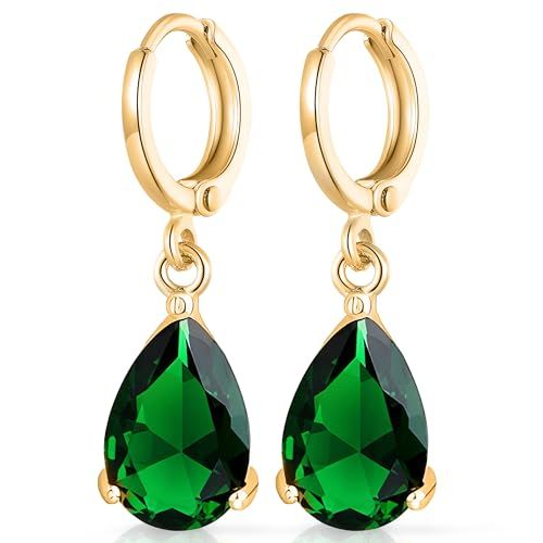 Crystalline Azuria 18 karaat vergulde druppelvormige oorbellen met zirkonia en doos inbegrepen, Kristal