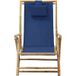 Maison Exclusive - Fauteuil pliant inclinable en bambou et tissu bleu marine