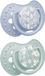 Difrax LOVI Fopspeen Dynamisch - Classy - 6 tot 18 Maanden - Blossom - Groen & Blauw - 2 Stuks
