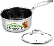 NutriChef RVS Sauspan met Glazen Deksel - 2L