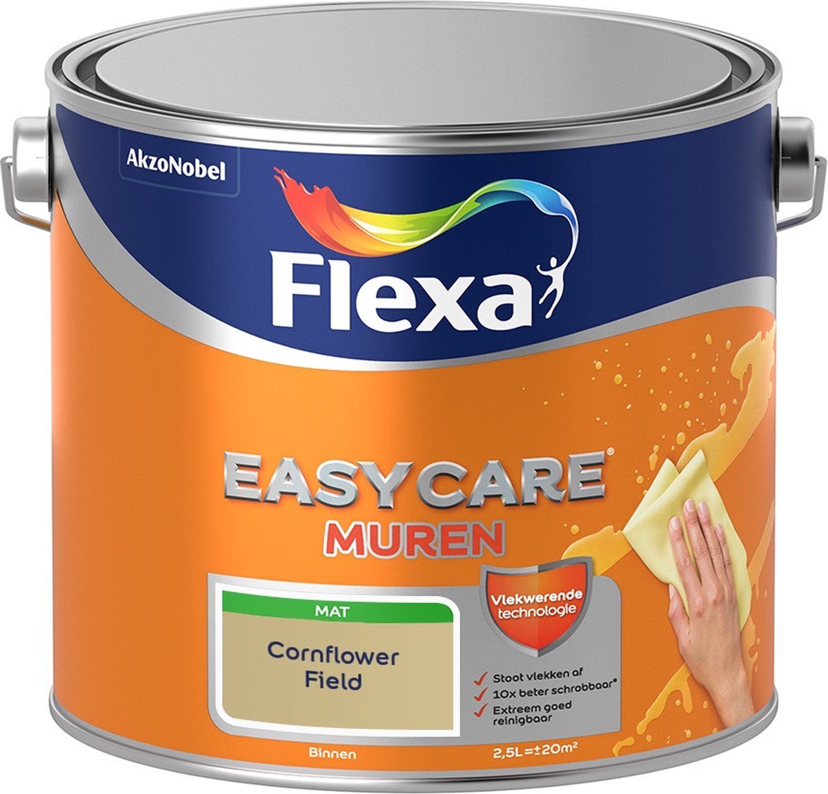 FLEXA Easycare Muurverf - Mat - Cornflower Field - 2,5 liter
