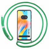 Tumundosmarphone transparante beschermhoes voor Oppo A98 5G met trekkoord, watergroen
