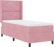 vidaXL Boxspring bed met LED-stripverlichting Roze 80 x 200 cm Fluweel