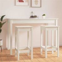 VidaXL Barstoelen 2 st 40x40x78 cm massief grenenhout wit