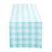DII Check Tafelblad, Katoen, Aqua, Tafelloper, 14x72