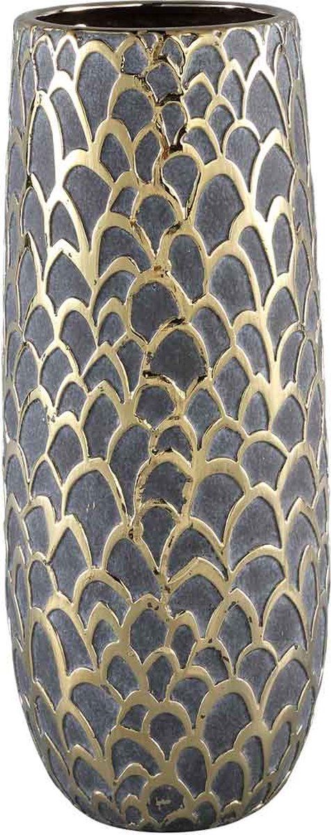 PTMD Collection Merle Ronde Bloempot - H36 x Ø15 cm - Goud