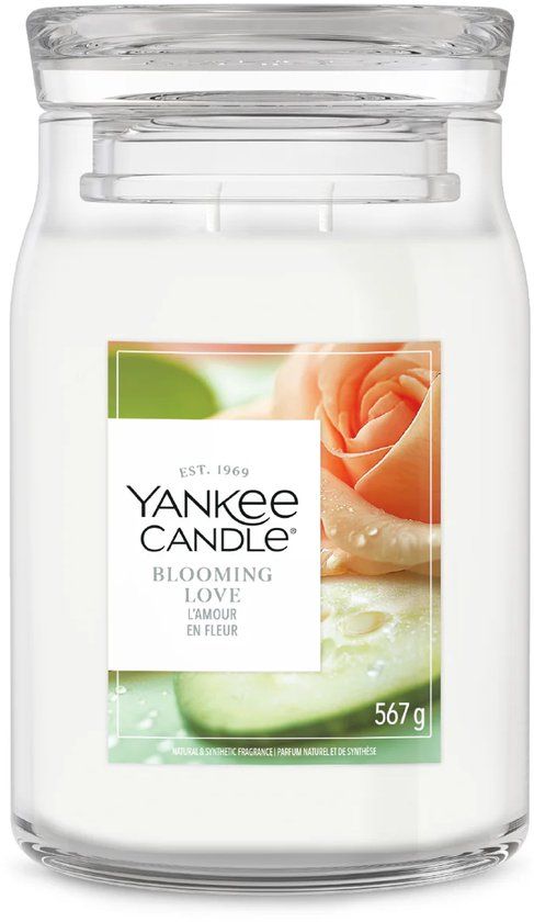 Yankee Candle Blooming Love Geurkaars Rond Glas Wit Hout, Muskus 1 stuk(s)