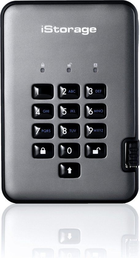 iStorage diskAshur PRO2 4TB External Hard Drive - Black/Graphite