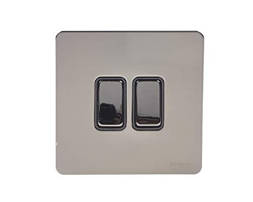 Schneider Electric GU1422BBN Ultimate - Wipschakelaar - 2 Versnellingen - Zwart Nikkel