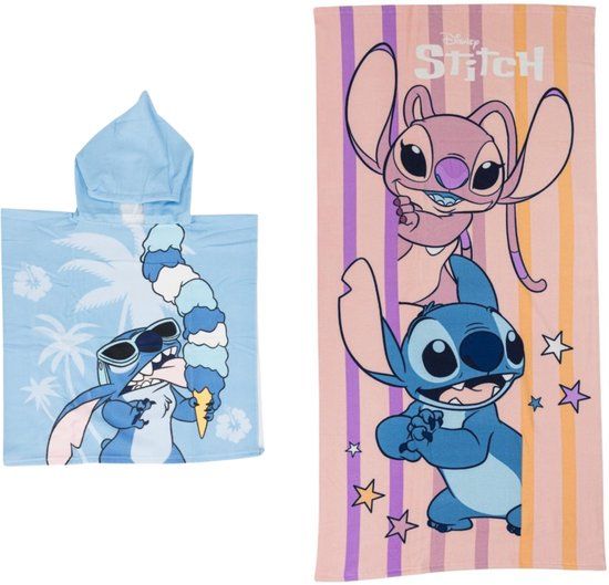 4KidsOnly Mister License Lilo & Stitch strandset; poncho en strandlaken