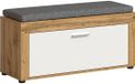 Hioshop Jam bank incl. kussen 1 klepdeur wit, eik decor.